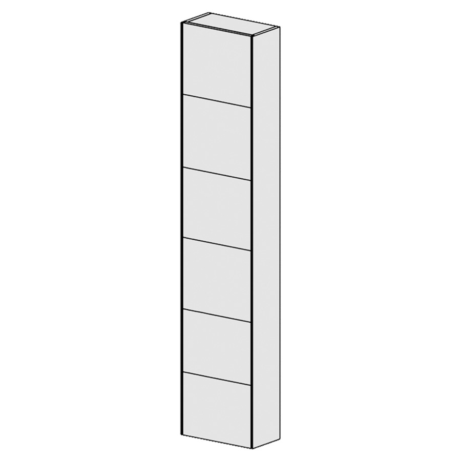 Armoire haute FIT 
35 x 168 x 17.9 cm
armoire de tablette 1&nbsp;porte
porte charnière à droite
1&nbsp;tablette fixée
4 tablette en verre réglable
porte avec Blumotion