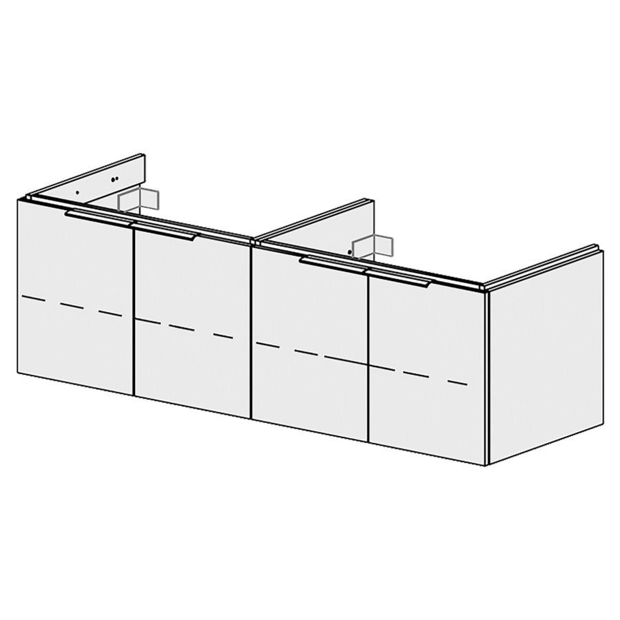 Élément inférieur  Glano Top
150 x 46 x 50.7 cm
2&nbsp;armoires de tablette 2&nbsp;portes chacune
1&nbsp;tablette chacune réglable
portes avec Blumotion