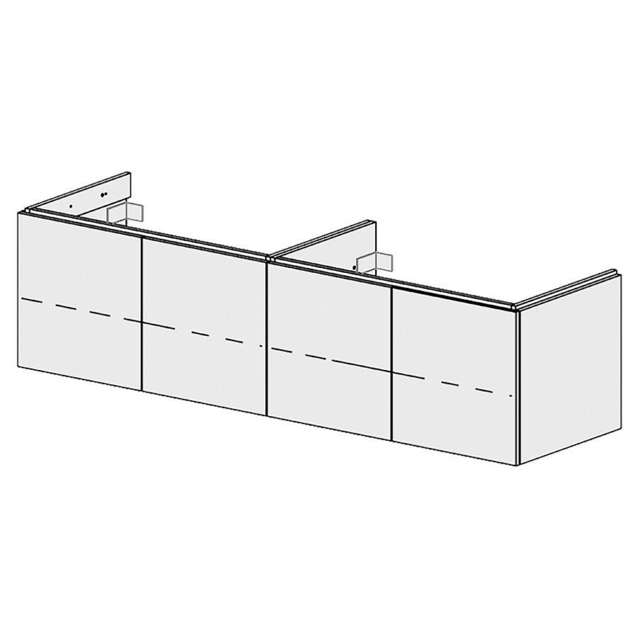 Élément inférieur  Glano Top
180 x 46 x 50.7 cm
2&nbsp;armoires de tablette 2&nbsp;portes chacune
1&nbsp;tablette chacune réglable
portes avec Blumotion