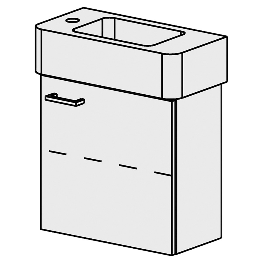 Élément inférieur  Vero Comfort
46 x 46 x 22.8 cm
armoire de tablette 1&nbsp;porte
charnière à droite
1&nbsp;tablette réglable
porte avec Blumotion