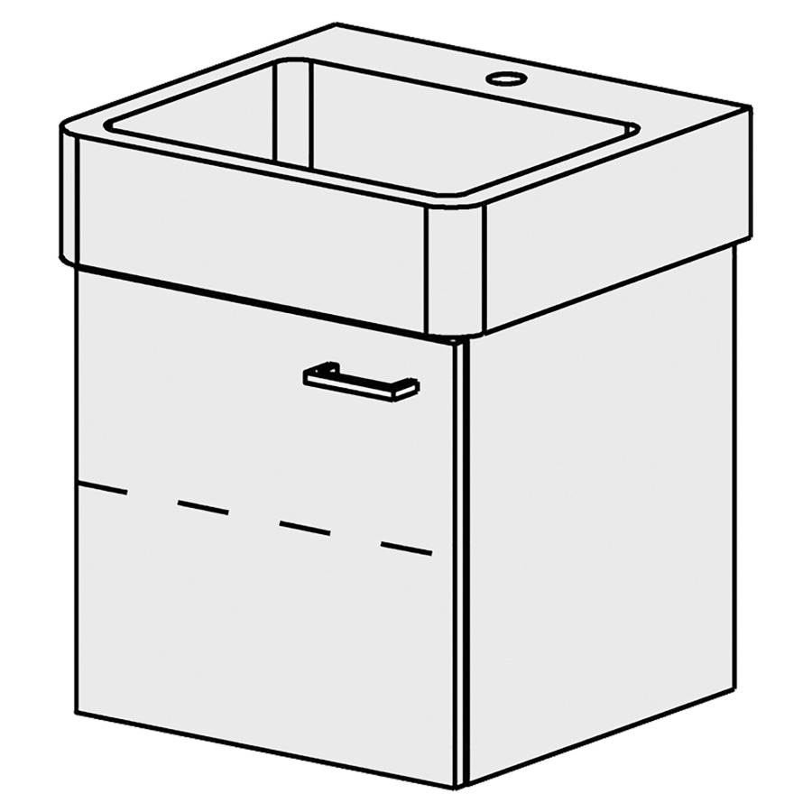 Élément inférieur  Vero Comfort
46 x 46 x 44.8 cm
armoire de tablette 1&nbsp;porte
charnière à gauche
1&nbsp;tablette réglable
porte avec Blumotion