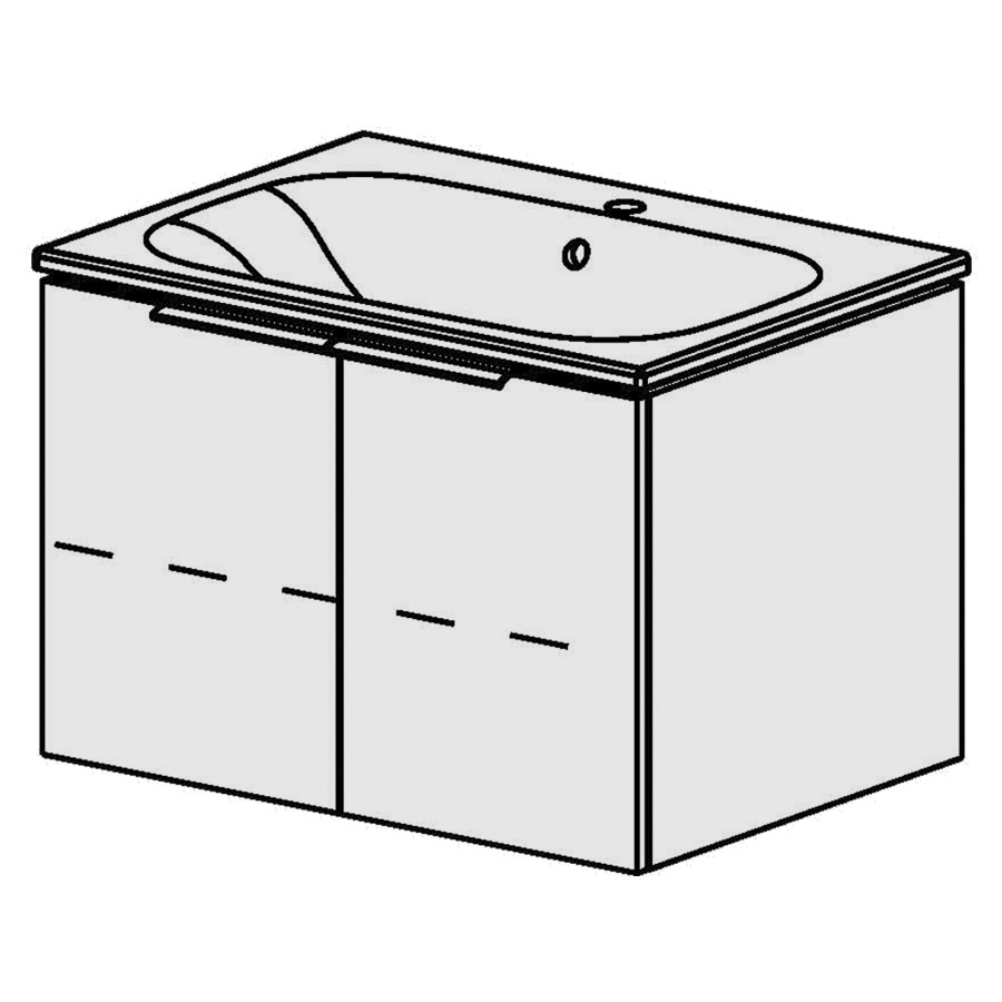 Élément inférieur  Glano Ceram Move II
71 x 49 x 51 cm
armoire de tablette 2&nbsp;portes
portes avec Blumotion
1&nbsp;tablette réglable
avec table en Céramique blanc
lavabo au milieu
avec trop-plein
