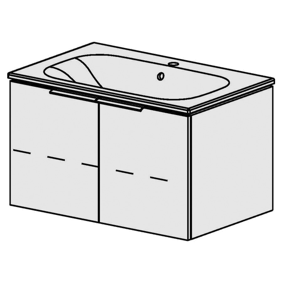 Élément inférieur  Glano Ceram Move II
81 x 49 x 51 cm
armoire de tablette 2&nbsp;portes
portes avec Blumotion
1&nbsp;tablette réglable
avec table en Céramique blanc
lavabo au milieu
avec trop-plein