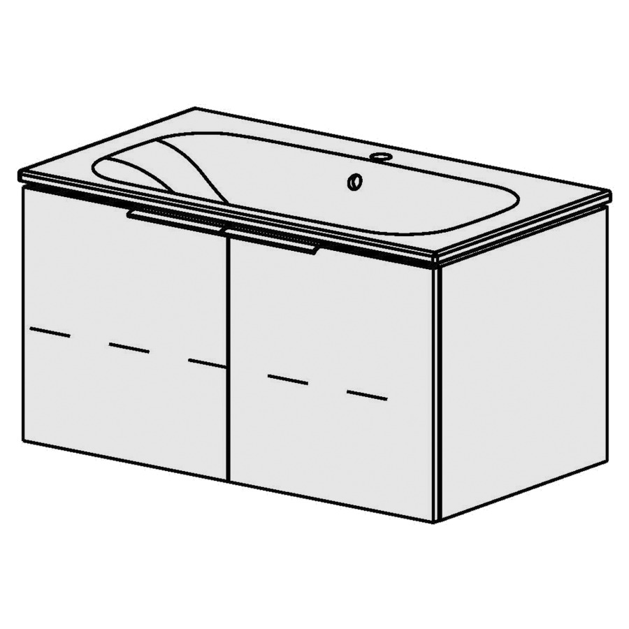 Élément inférieur  Glano Ceram Move II
91 x 49 x 51 cm
armoire de tablette 2&nbsp;portes
portes avec Blumotion
1&nbsp;tablette réglable
avec table en Céramique blanc
lavabo au milieu
avec trop-plein