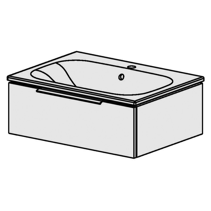 Élément inférieur  Glano Ceram Move II
71 x 26.3 x 51 cm
élément de tiroir 1&nbsp;tiroir
tiroir avec Blumotion
avec lavabo en Céramique blanc
lavabo au milieu avec trop-plein
pour siphon à encombrement réduit 
et manchon à emboîter 32 mm