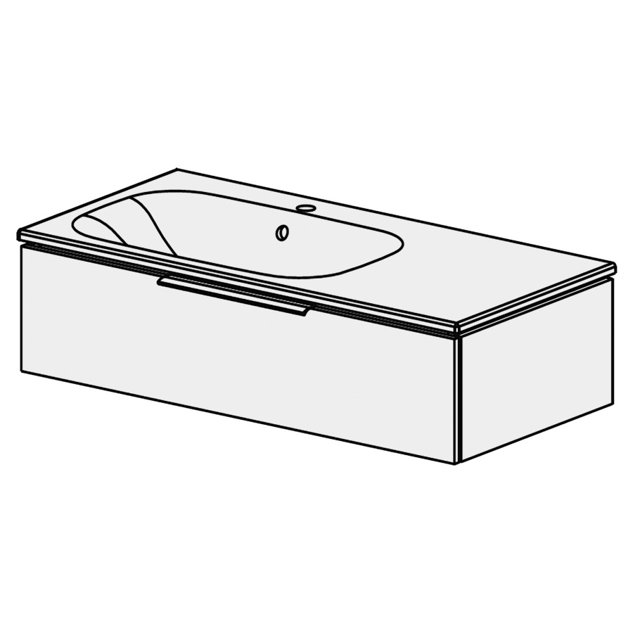 Élément inférieur  Glano Ceram Move II
106 x 26.3 x 51 cm
élément de tiroir 1&nbsp;tiroir
tiroir avec Blumotion
avec lavabo en Céramique blanc
lavabo à gauche avec trop-plein
pour siphon à encombrement réduit 
et manchon à emboîter 32 mm