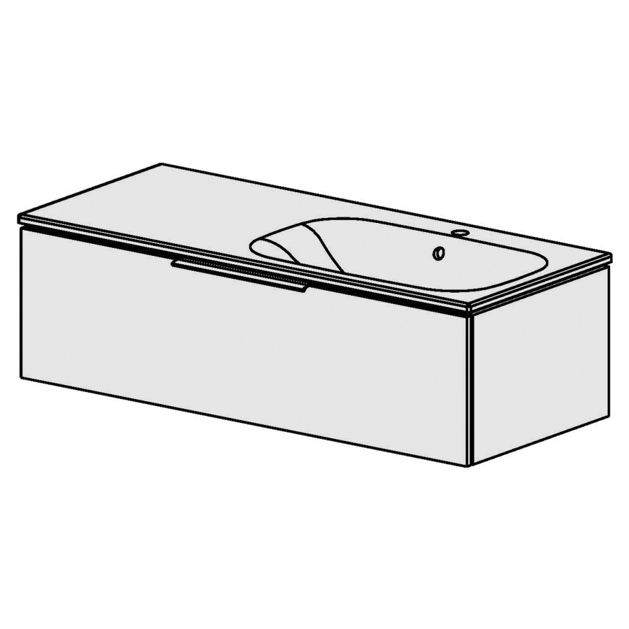 Élément inférieur  Glano Ceram Move II
121 x 36.3 x 51 cm
élément de tiroir 1&nbsp;tiroir
tiroir avec Blumotion
avec lavabo en Céramique blanc
lavabo à droite avec trop-plein
pour siphon à encombrement réduit 
et manchon à emboîter 32 mm