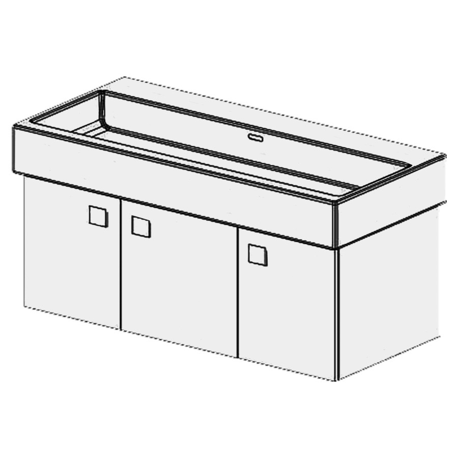 Élément inférieur  Living City Slim
96 x 39 x 43.8 cm
2&nbsp;armoires de tablette 3&nbsp;portes
porte droite charnière à droite
portes avec Blumotion