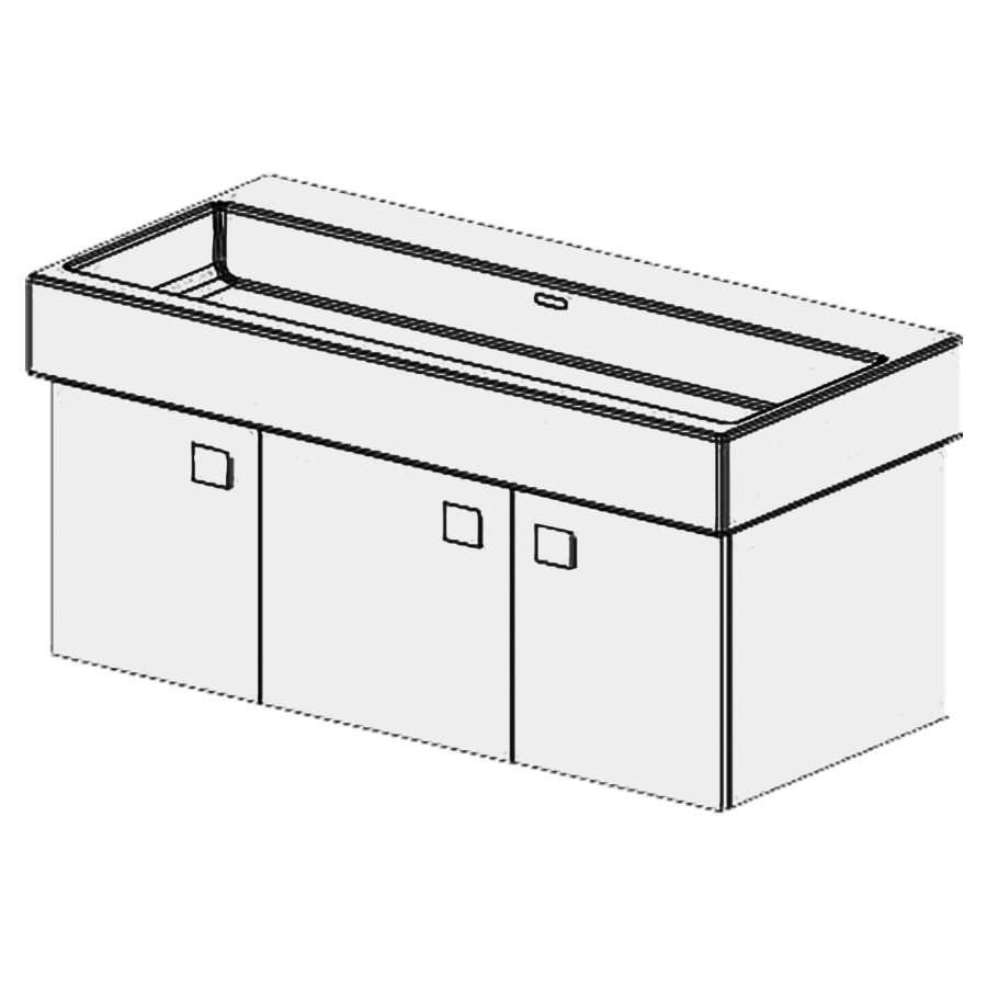 Élément inférieur  Living City Slim
96 x 39 x 43.8 cm
2&nbsp;armoires de tablette 3&nbsp;portes
linke Tür charnière à gauche
portes avec Blumotion