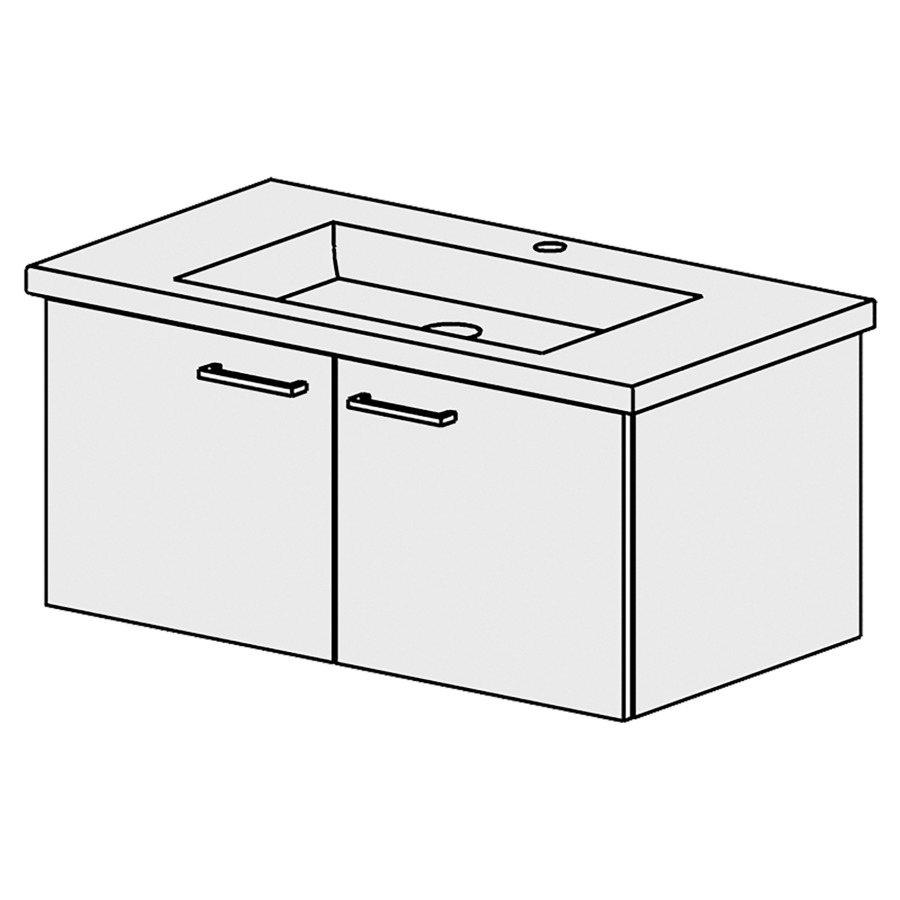 Élément inférieur  Living Square Slim
87 x 39 x 46.8 cm
armoire de tablette 2&nbsp;portes
portes avec Blumotion