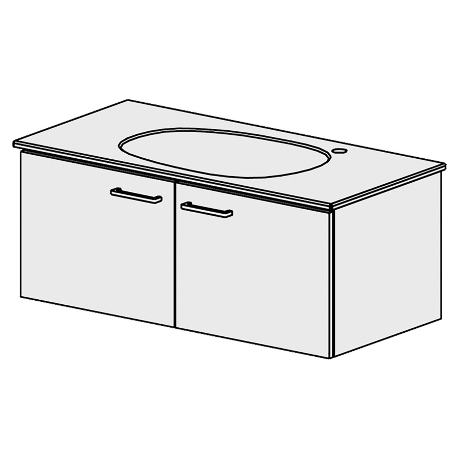 Élément inférieur  Palomba New Slim
97 x 39 x 46.8 cm
armoire de tablette 2&nbsp;portes
portes avec Blumotion