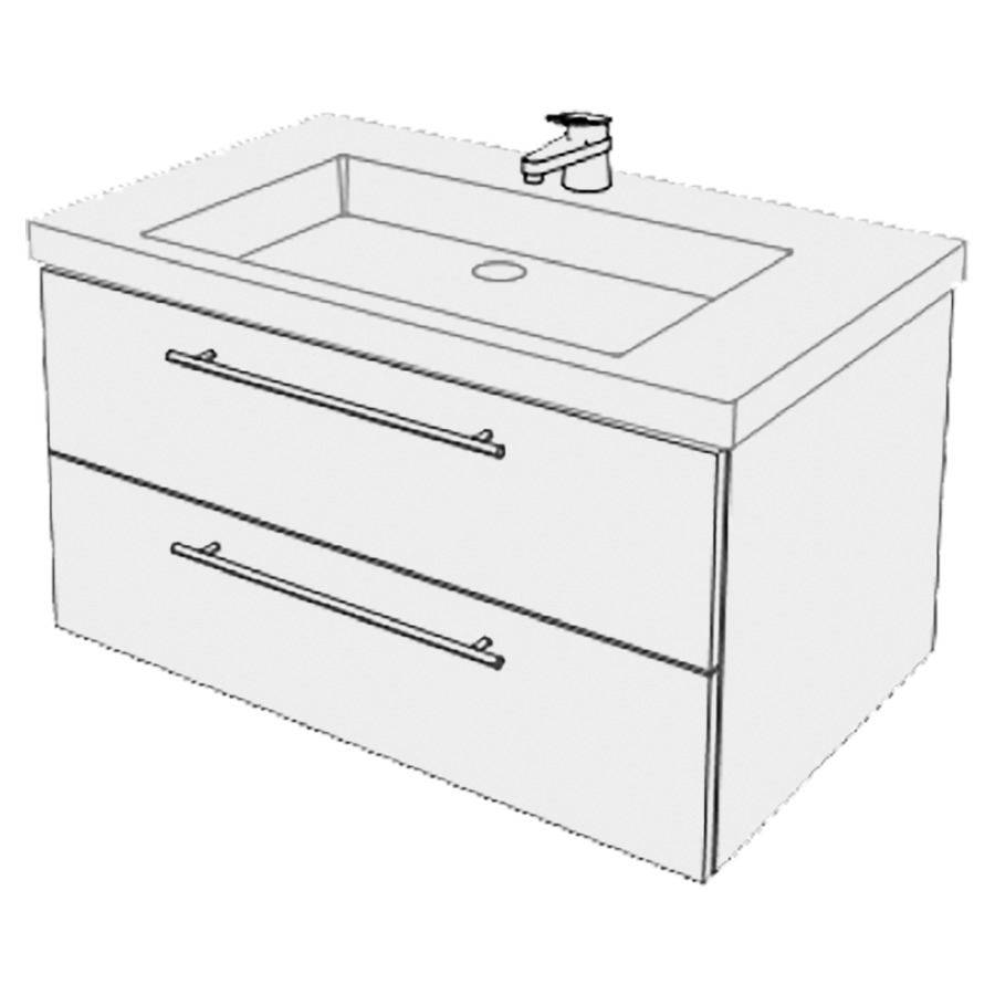 Élément inférieur  2ND FLOOR Comfort
77.5 x 46 x 48.8 cm
élément de tiroir 2&nbsp;tiroirs
tiroirs avec Blumotion
pour siphon à encombrement réduit 
et manchon à emboîter 32 mm