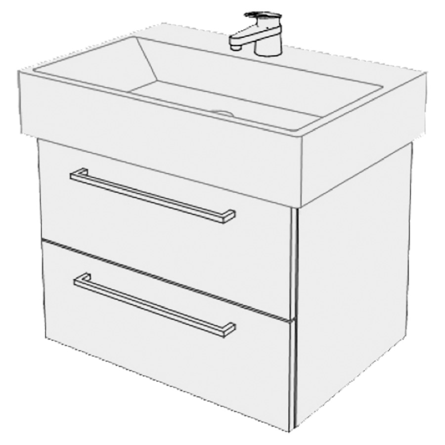Élément inférieur  Memento Comfort
56 x 45 x 39.8 cm
élément de tiroir 2&nbsp;tiroirs
tiroirs avec Blumotion
pour siphon à encombrement réduit 
et manchon à emboîter 32 mm