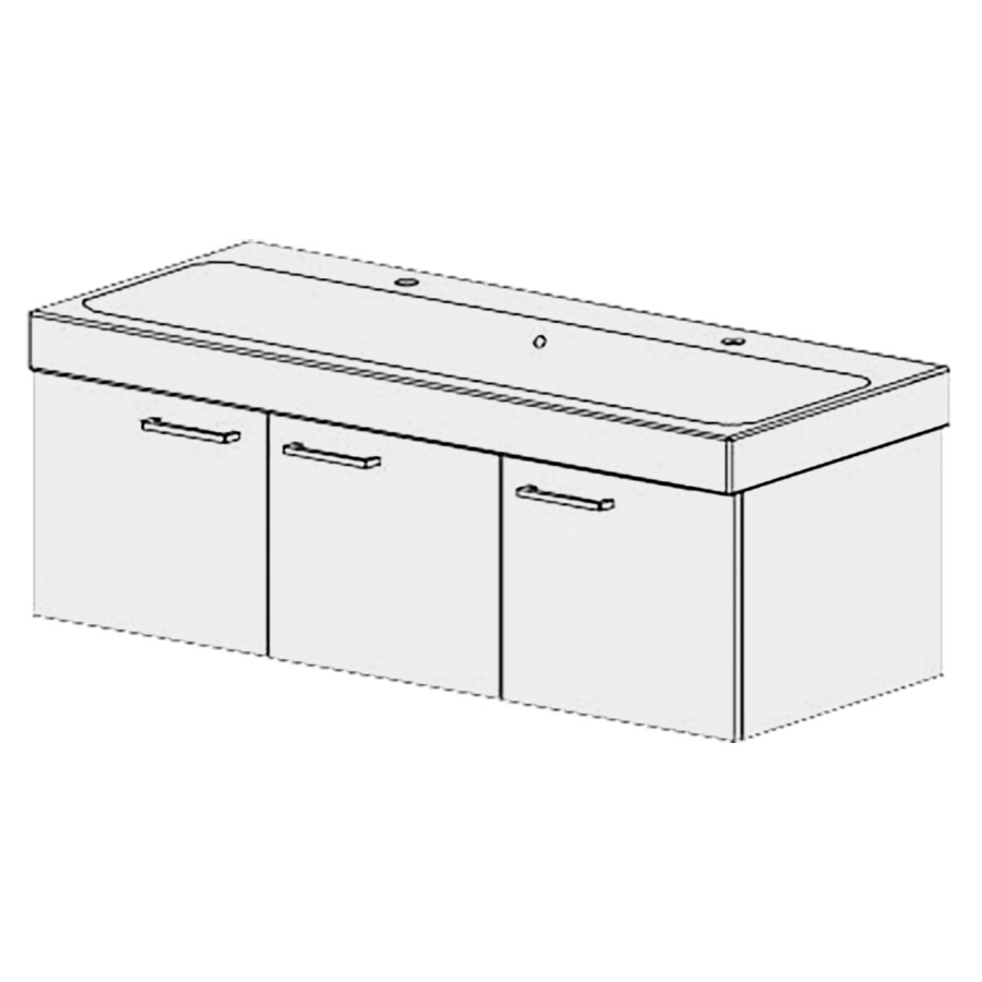 Élément inférieur  Icon Slim
116 x 39 x 45.8 cm
2&nbsp;armoires de tablette 3&nbsp;portes
porte droite charnière à droite
portes avec Blumotion