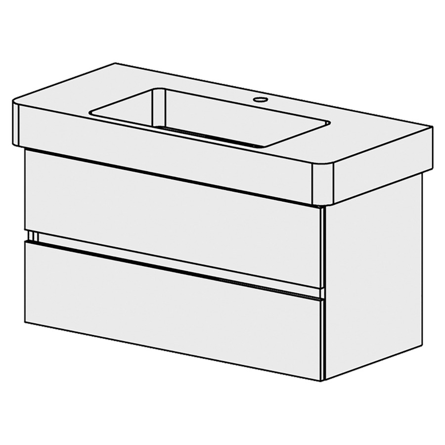 Élément inférieur  Pro Comfort
98 x 49 x 44.8 cm
élément de tiroir 2&nbsp;tiroirs
tiroirs avec Blumotion
pour siphon à encombrement réduit 
et manchon à emboîter 32 mm