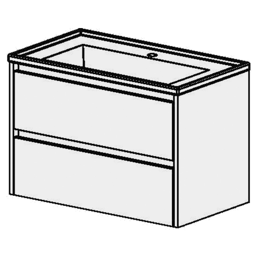 Combinaison de meuble Kanto
81 x 55.2 x 46 cm
élément de tiroir, 2&nbsp;tiroirs
avec lavabo, Céramique
blanc mat, 1 lavabo