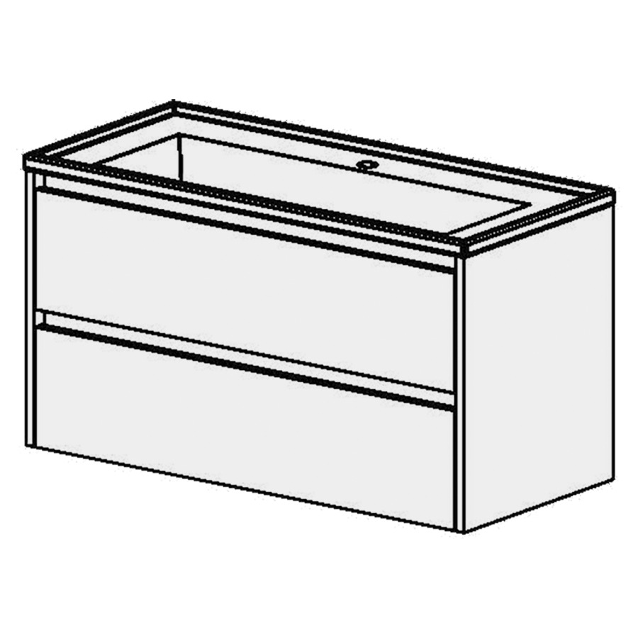 Combinaison de meuble Kanto
101 x 55.2 x 46 cm
élément de tiroir, 2&nbsp;tiroirs
avec lavabo, Céramique
blanc mat, 1 lavabo