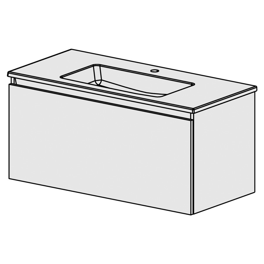 Meuble PROmo-S Framo 101cm NEW
L: 101, H: 46, P: 46 cm
avec table en céramique
1 lavabo, 1 Schublade,
avec liste décor,
faces/côtés visibles selon
palette couleur restreinte
PROmo-S(liste de prix)