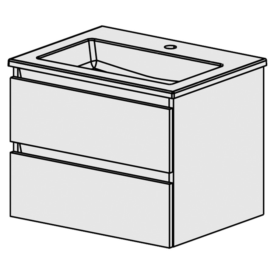 Meuble PROmo-S Framo 61cm NEW
L: 61, H: 46, P: 46 cm
avec table en céramique
1 lavabo, 2 tiroirs,
avec liste décor,
faces/côtés visibles selon
palette couleur restreinte
PROmo-S(liste de prix)