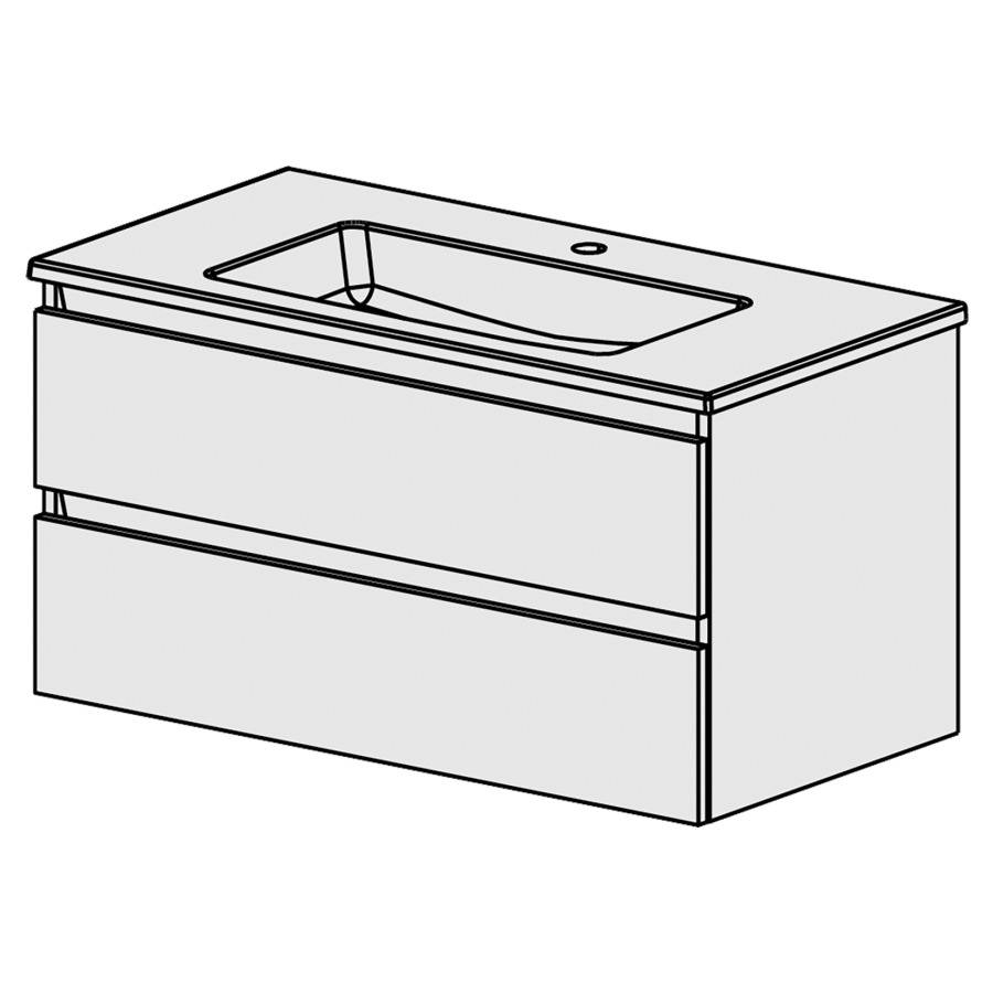 Meuble PROmo-S Framo 91cm NEW
L: 91, H: 46, P: 46 cm
avec table en céramique
1 lavabo, 2 tiroirs,
avec liste décor,
faces/côtés visibles selon
palette couleur restreinte
PROmo-S(liste de prix)