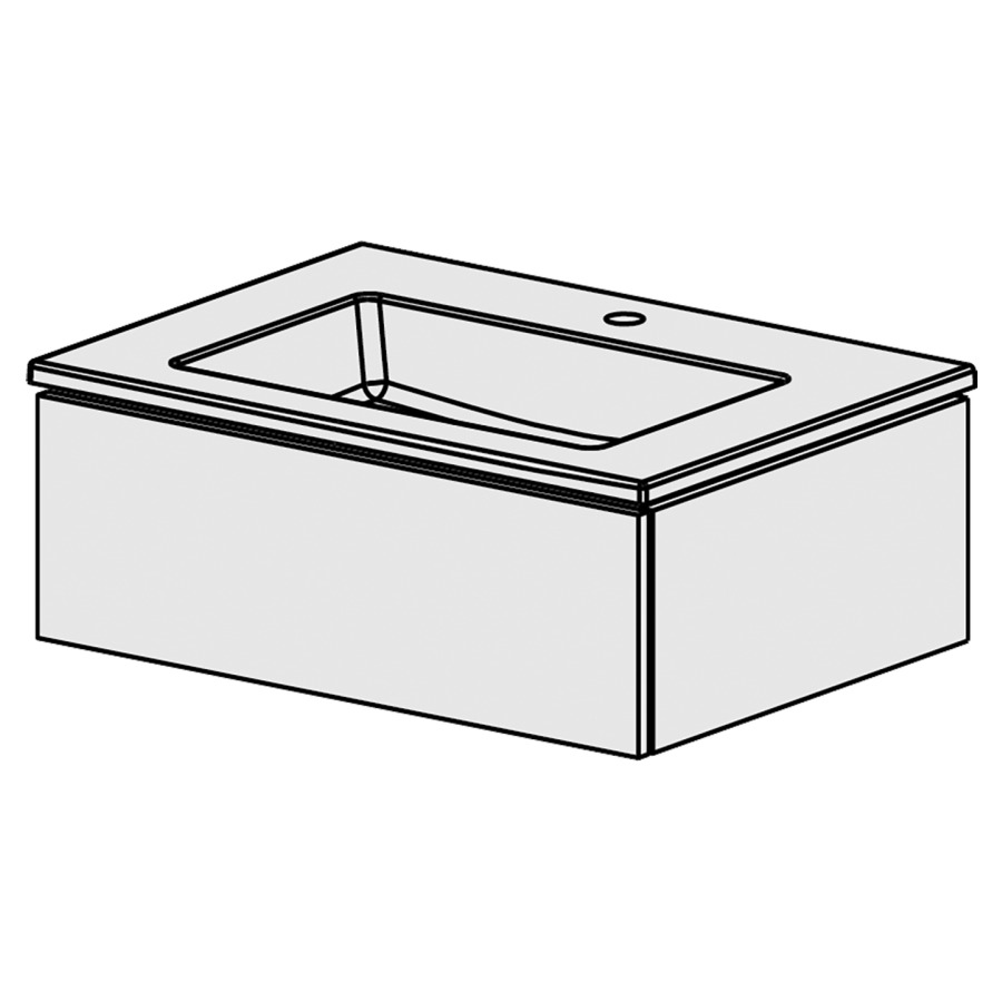 Meubles Stilo Ceram Cube 71 cm
L : 71 / H : 26.50 / P : 51,5
Lavabo en céramique blanche, a
trop-plein, avec 1 vasque au
milieu, prise en main,
faces/côtés selon palette
