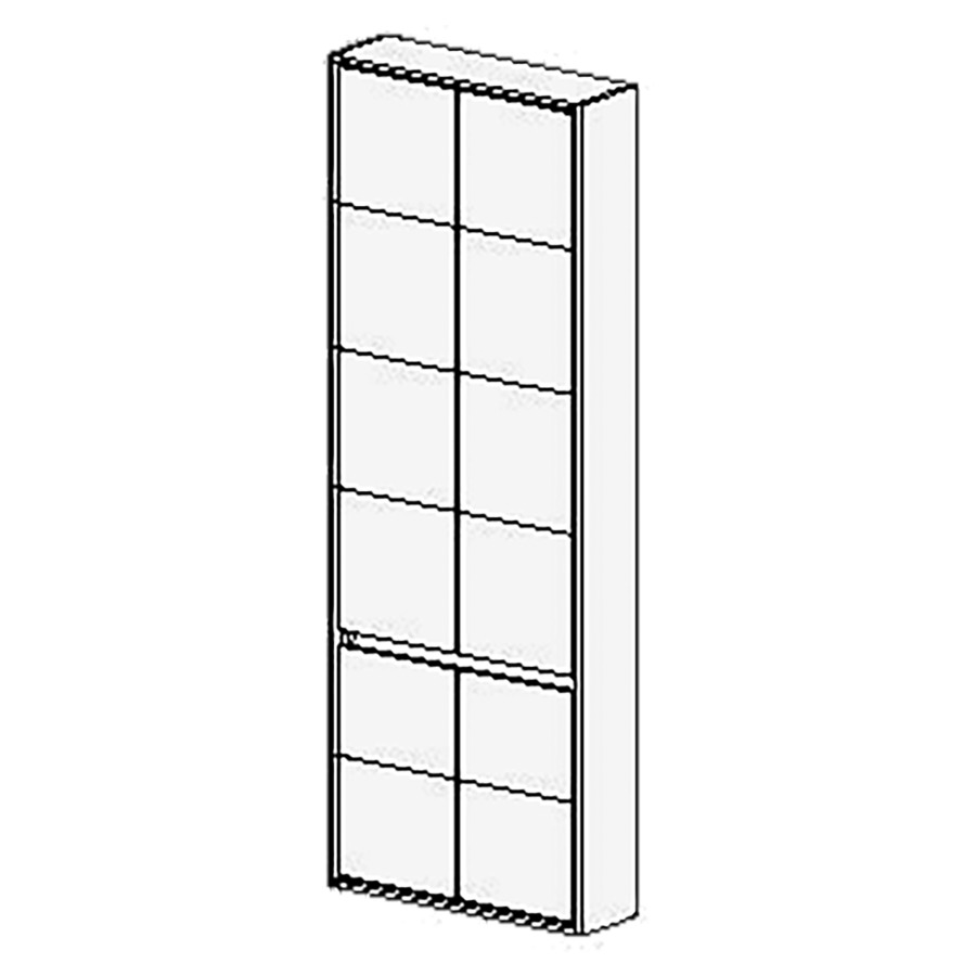 Armoires hautes Harmony 62 cm
L:62/ H:170/ P:18.3 cm
4 portes
avec liste décor
4 rayons réglables
Côtés visibles blanc Modern
Faces Modern
