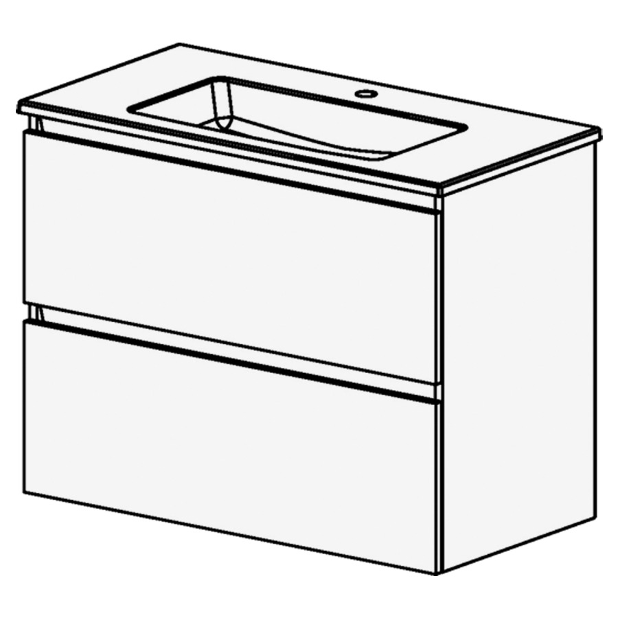 Meuble PROmo-S New XL 91 cm
L:91 H: 70  P:46 cm
table en céramique blanc
avec 1  lavabo
avec 2 tiroirs
faces/côtés visibles selon cod
avec liste décor
