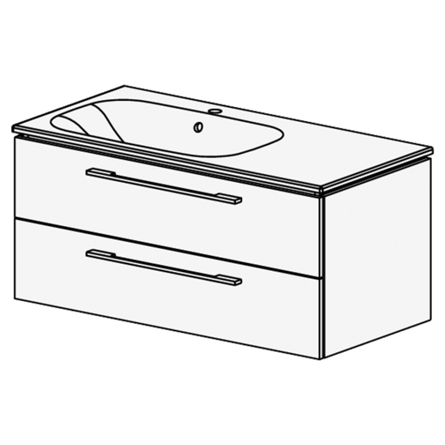 Meuble Stilo Ceram Move II
106 cm
L: 106 / H: 49/ P: 51 cm
table en céramique blanc
avec trop-plein
avec 1 lavabo à gauche
2 tiroirs
poignée selon palette
faces/côtés visibles Modern

