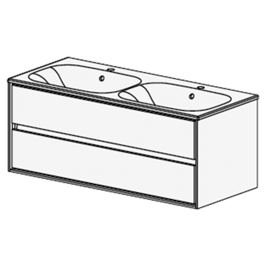 Meuble Harmony Ceram Move II
121 cm
L: 121/ H: 51.8 / P: 51 cm
table en céramique
blanc brillant avec trop-plein
avec 2 lavabos
Avec liste décor
2 tiroirs
faces Modern
côtés visibles blanc brillant
incl. Siphon à encombrement ré
et joint caoutchouc 32 mm