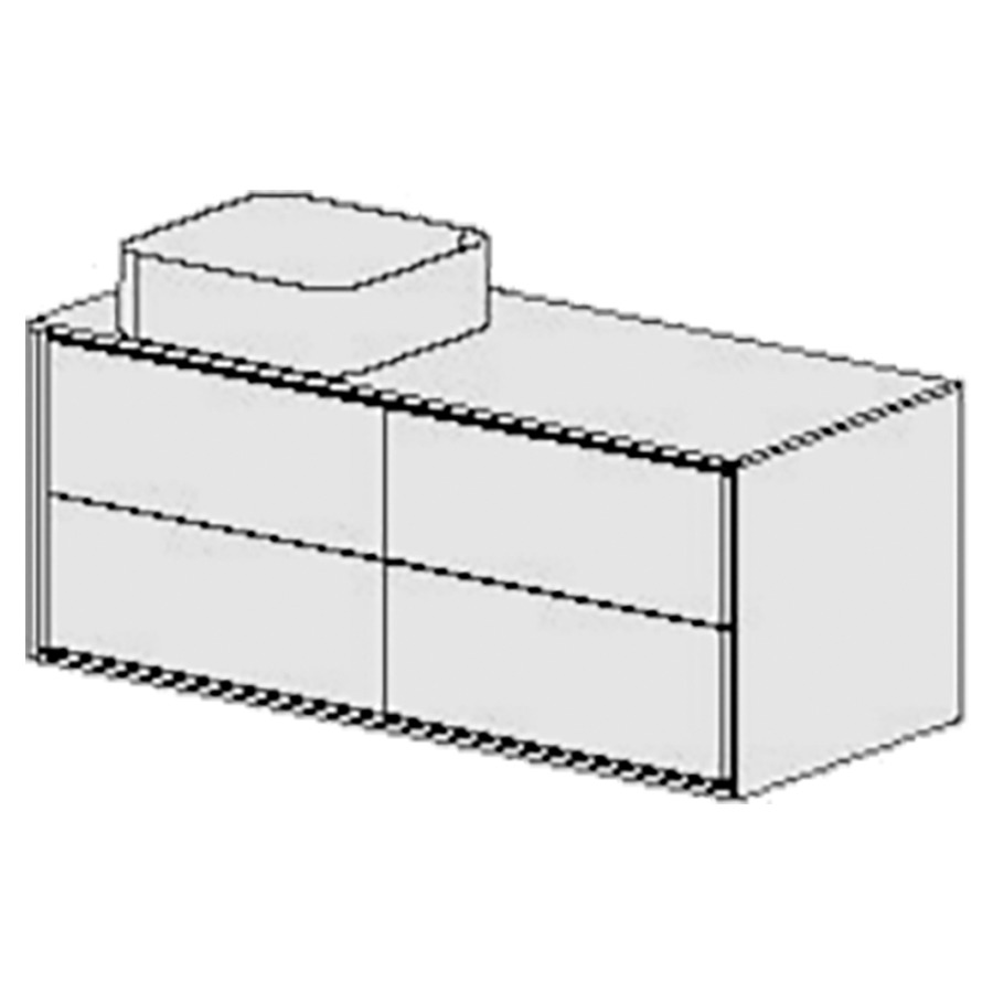 Meuble Harmony Anthracite Top
120.5 cm
L :120.5 / H :48 / T :51.2cm
table en Stratifié
anthracite mat
pour 1 lavabo à gauche
4 tiroirs
avec tip-on
faces Modern
