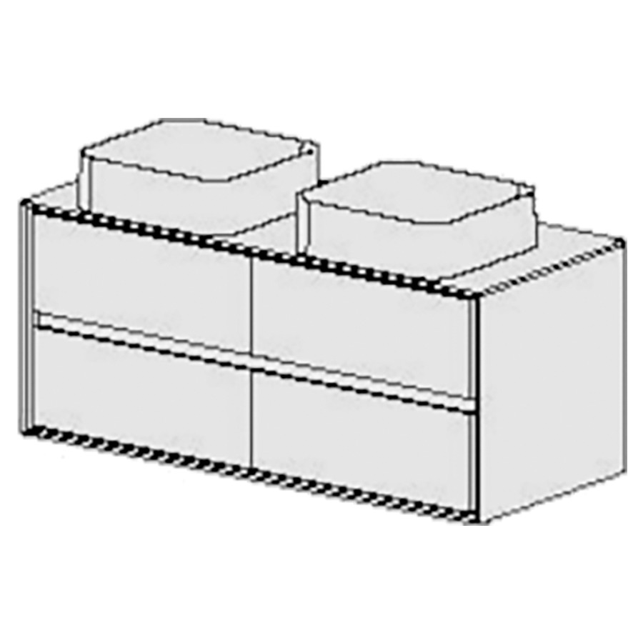 Meuble Harmony Anthracite Top
120.5 cm
L :120.5 / H :51 / T :51.2cm
table en Stratifié
anthracite mat
pour 2 lavabos
4 tiroirs
avec liste décor
faces Modern
