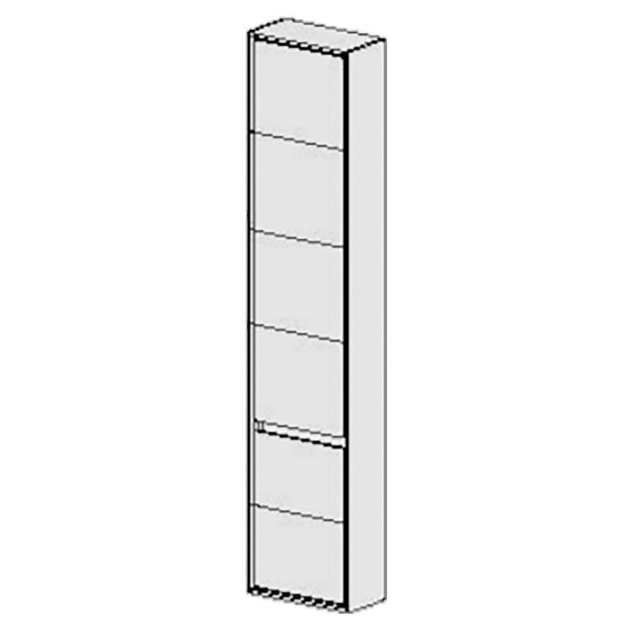 Armoire haute Harmony
Anthracite
37 cm
L :37 / H : 170 / P : 18.3 cm
2 portes, charnières à gauche
Avec liste décor
4 rayons
Côtés visibles anthracite
Faces Modern
