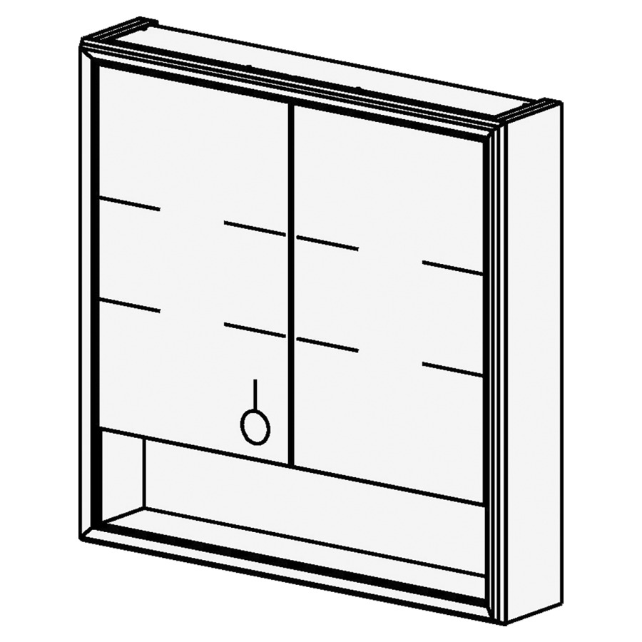 Armoire de toilette Vista Box
80 cm
L: 80 / H: 79.1 / P: 16.3 cm
2 portes
prise double en bas à gauche
Cadre lumineux LED
avec changement de couleur et
variateur d'intensité
progressif 3000-4000-6000 K
33W / 12V / LM 2640
certifié IP44
Niche ouverte couleur comme
l'intérieur de l'armoire
intérieur de l'armoire blanc
et côtés visibles selon code