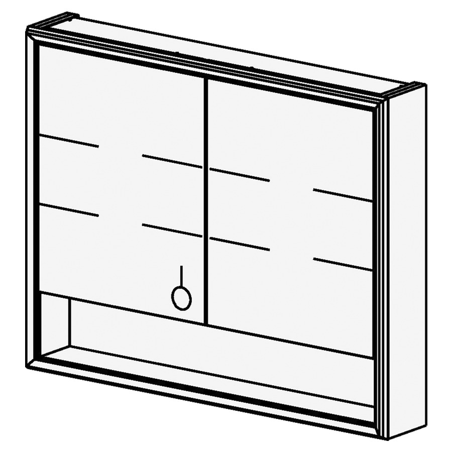 Armoire de toilette Vista Box
100 cm
L: 100 / H: 79.1 / P: 16.3 cm
2 portes
prise double en bas à gauche
Cadre lumineux LED
avec changement de couleur et
variateur d'intensité
progressif 3000-4000-6000 K
37W / 12V / 2960 LM
certifié IP44
Niche ouverte
couleur comme l'intérieur de
l'armoire
intérieur de l'armoire et
côtés visibles selon code
