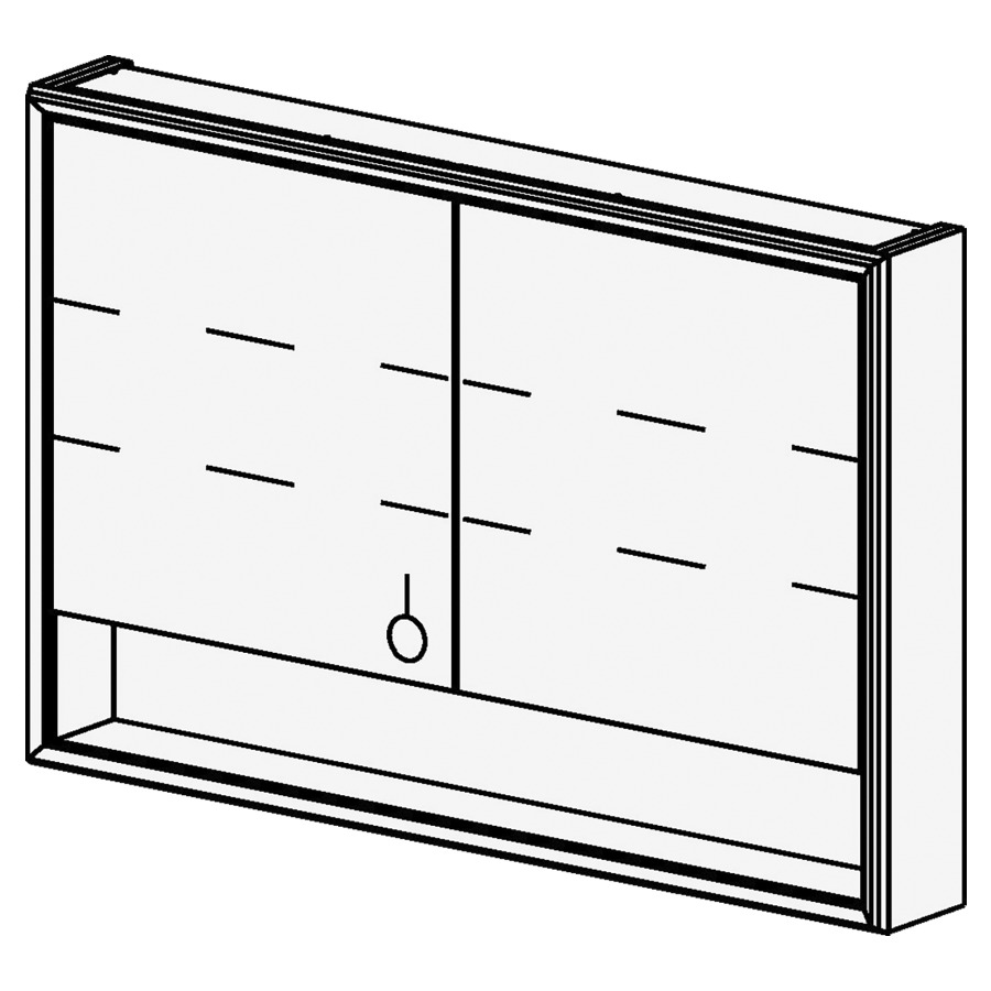 Armoire de toilette Vista Box
120 cm
L: 120 / H: 79.1 / P: 16.3 cm
2 portes
prise double en bas à gauche
Cadre lumineux LED
avec changement de couleur et
variateur d'intensité
progressif 3000-4000-6000 K
41W / 12V / LM 3280
certifié IP44
Niche ouverte, couleur comme
l'intérieur de l'armoire
intérieur de l'armoire et
côtés visibles selon code