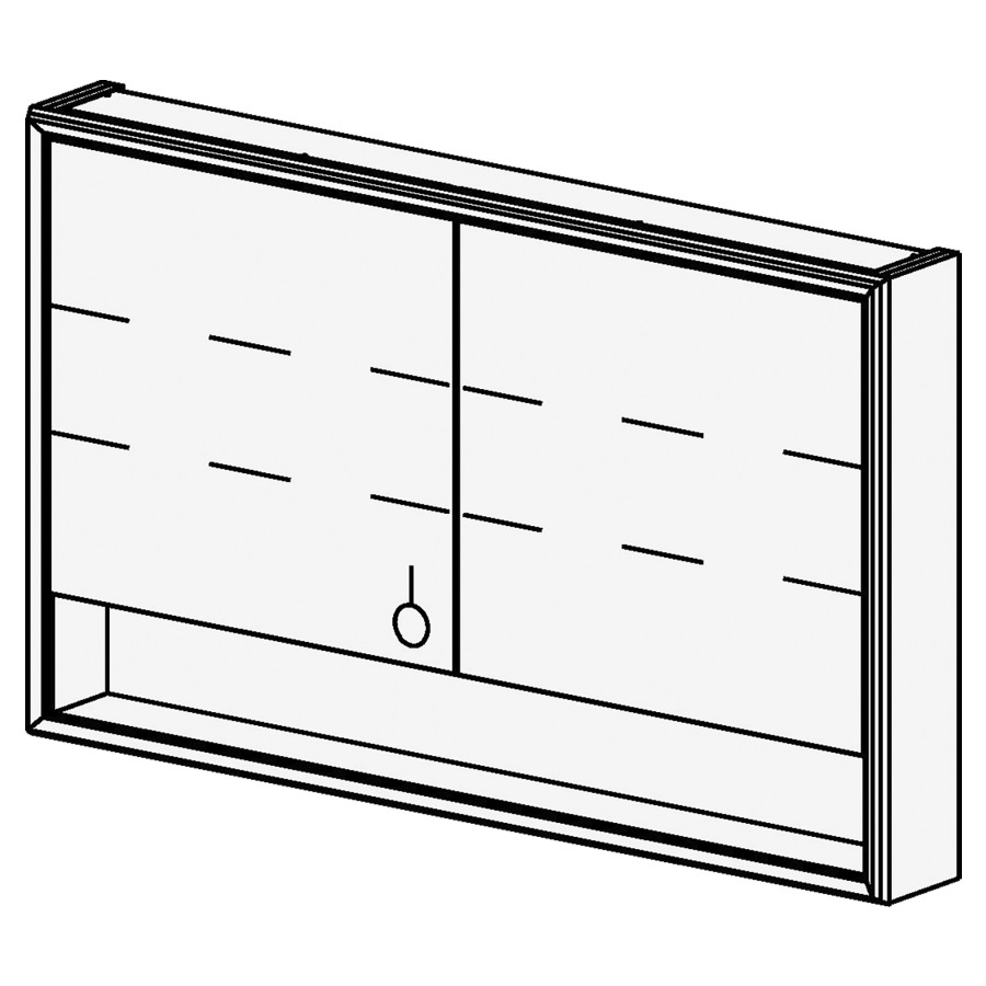 Armoire de toilette Vista Box
130 cm
L: 130 / H: 79.1 / P: 16.3 cm
2 portes
prise double en bas à gauche
Cadre lumineux LED
avec changement de couleur et
variateur d'intensité
progressif 3000-4000-6000 K
44W / 12V / LM 3550
certifié IP44
Niche ouverte, couleur comme
l'intérieur de l'armoire
intérieur de l'armoire et
côtés visibles selon code
