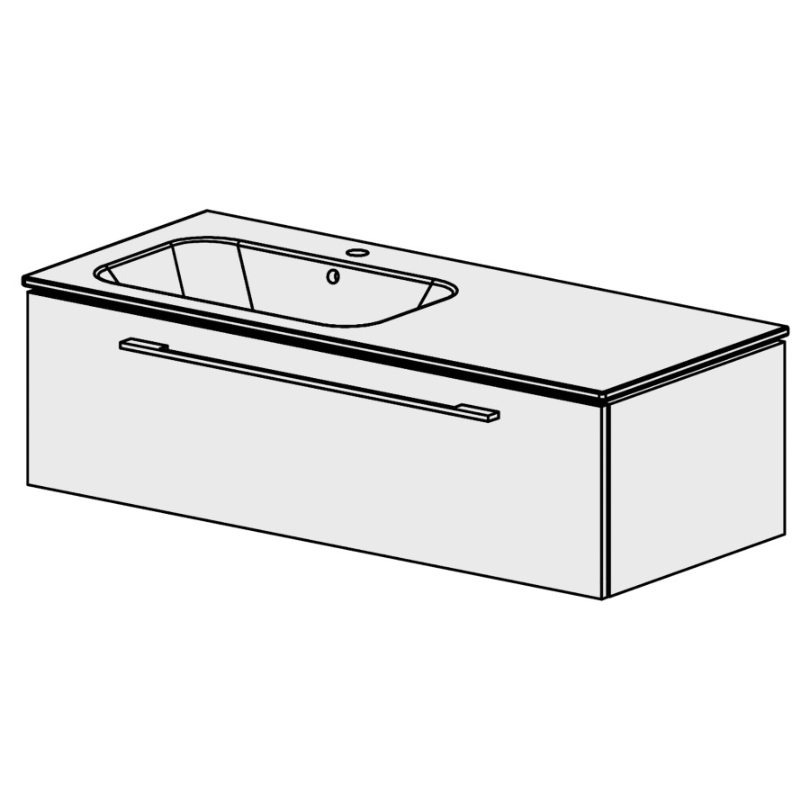 Meuble Stilo Ceram 121 cm
L:121, H:34,8, P:51 cm
table en céramique
blanc
avec 1 lavabo à gauche
1 tiroir
tiroir avec Blumotion
avec poignées selon palette
faces/côtés visibles sel. code
couleurs selon palette
inclus siphon à encombrement
réduit & joint caoutchouc 32mm