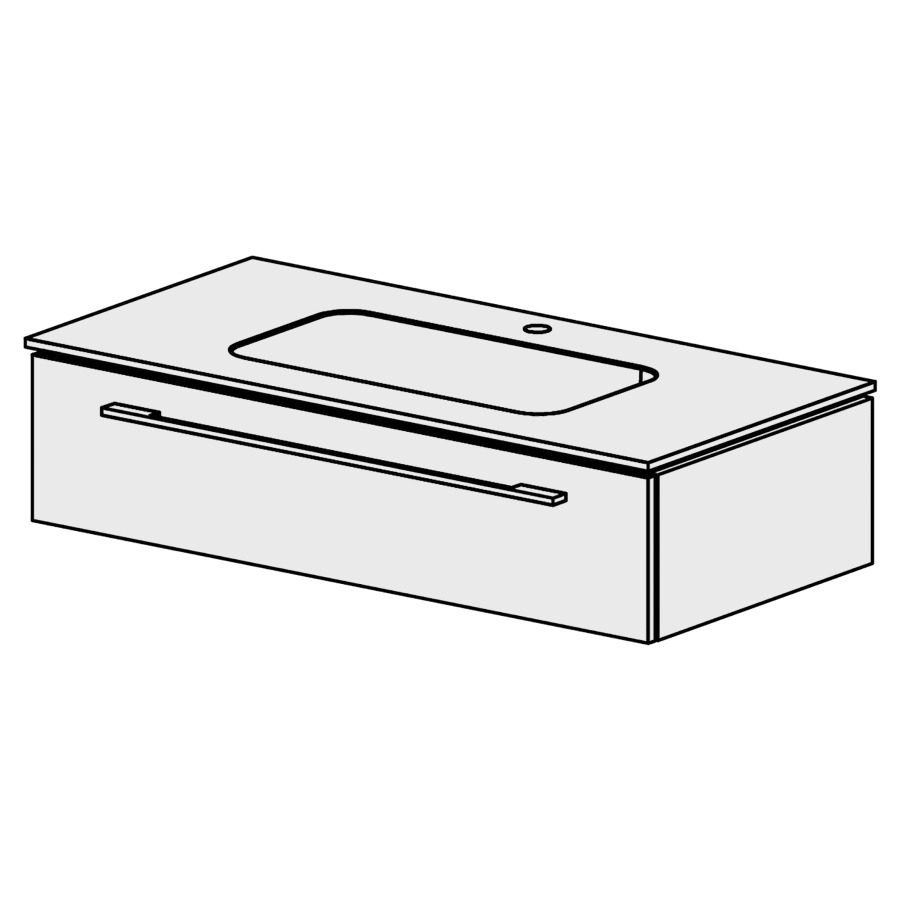 Meuble Stilo Mineral 106 cm
L:106, H:24,8, P:51,5 cm
table en marbre artificiel
blanc mat
avec 1 lavabo au milieu
1 tiroir
tiroir avec Blumotion
avec poignées selon palette
faces/côtés visibles sel. code
couleurs selon palette
inclus siphon à encombrement
réduit & joint caoutchouc 32mm