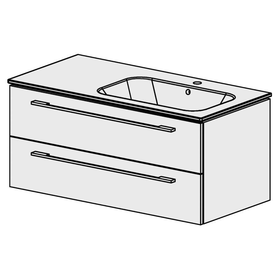 Meuble Stilo Ceram 106 cm
L:106, H:47,5, P:51 cm
table en céramique
blanc
avec 1 lavabo à droite
2 tiroirs
tiroirs avec Blumotion
avec poignées selon palette
faces/côtés visibles sel. code
couleurs selon palette
inclus siphon à encombrement
réduit & joint caoutchouc 32mm
