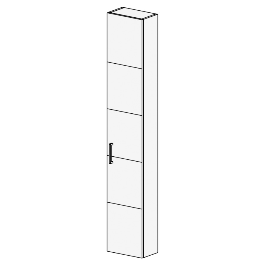 Armoire haute Sélection 30 cm
L: 30 H: 168, P: 17,8 cm
1 porte, charnières à droite
4 rayons réglables
porte avec Blumotion
poignée selon palette
face/côtés visibles sel. code
couleurs selon palette