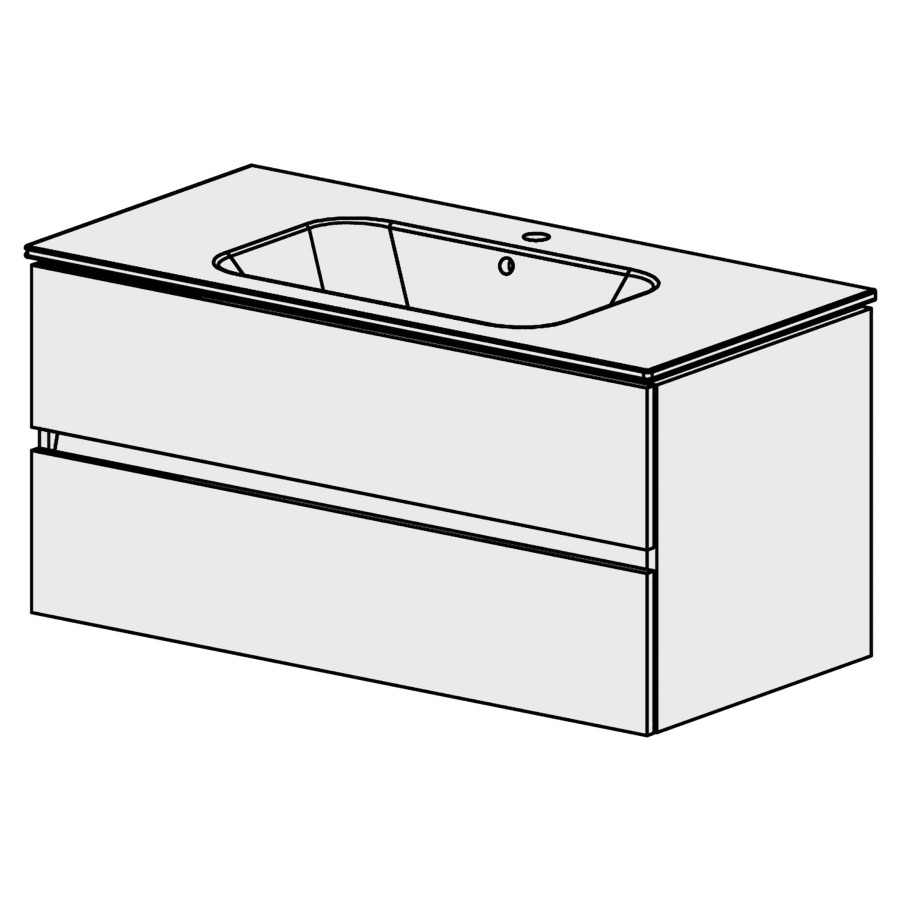 Meuble Stilo Ceram 106 cm
L:106, H:50,5, P:51 cm
table en céramique
blanc
avec 1 lavabo au milieu
2 tiroirs
tiroirs avec Blumotion
avec liste de décor
faces/côtés visibles sel. code
couleurs selon palette
inclus siphon à encombrement
réduit & joint caoutchouc 32mm