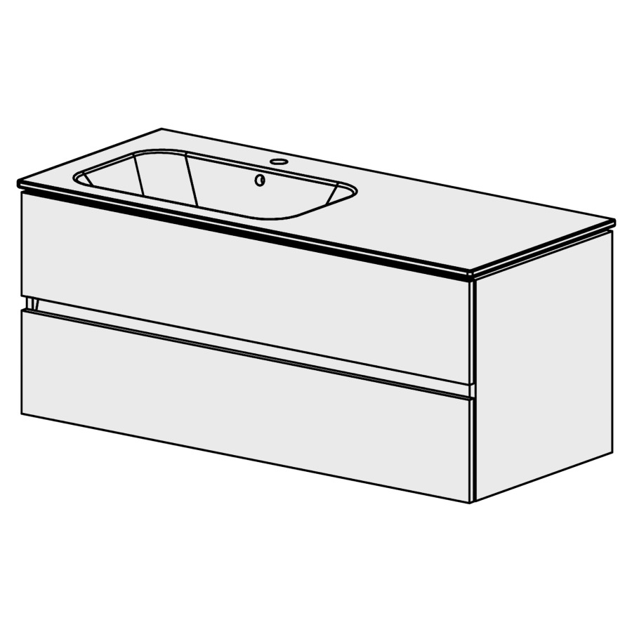 Meuble Stilo Ceram 121 cm
L:121, H:50,5, P:51 cm
table en céramique
blanc
avec 1 lavabo à gauche
2 tiroirs
tiroirs avec Blumotion
avec liste de décor
faces/côtés visibles sel. code
couleurs selon palette
inclus siphon à encombrement
réduit & joint caoutchouc 32mm