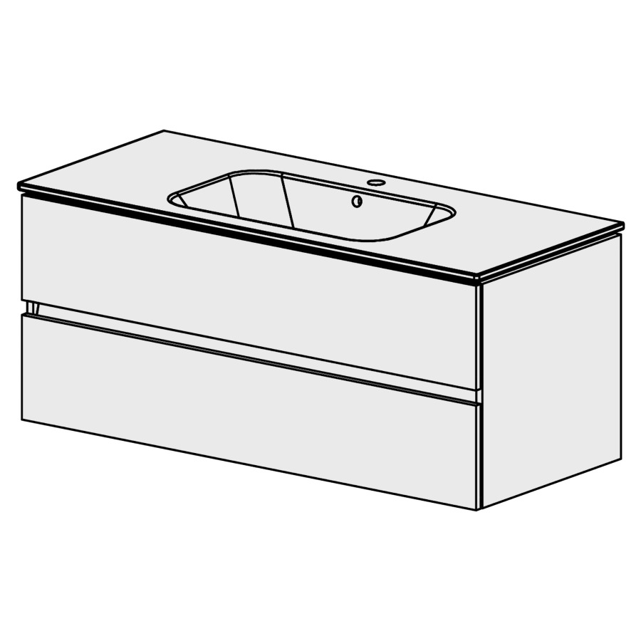 Meuble Stilo Ceram 121 cm
L:121, H:50,5, P:51 cm
table en céramique
blanc
avec 1 lavabo au milieu
2 tiroirs
tiroirs avec Blumotion
avec liste de décor
faces/côtés visibles sel. code
couleurs selon palette
inclus siphon à encombrement
réduit & joint caoutchouc 32mm
