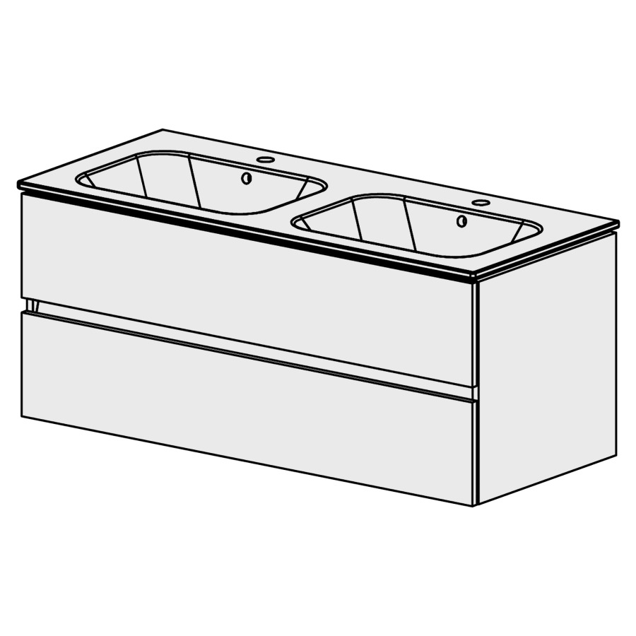 Meuble Stilo Ceram 121 cm
L:121, H:50,5, P:51 cm
table en céramique
blanc
avec 2 lavabos
2 tiroirs
tiroirs avec Blumotion
avec liste de décor
faces/côtés visibles sel. code
couleurs selon palette
inclus siphon à encombrement
réduit & joint caoutchouc 32mm