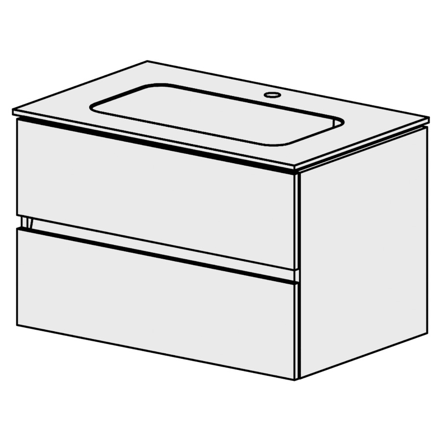 Meuble Stilo Mineral 81 cm
L:81, H:49, T:50.7 cm
table en marbre artificiel
blanc mat
avec 1 lavabo au milieu
2 tiroirs
tiroirs avec Blumotion
avec liste de décor
faces/côtés visibles sel. code
couleurs selon palette
inclus siphon à encombrement
réduit & joint caoutchouc 32mm