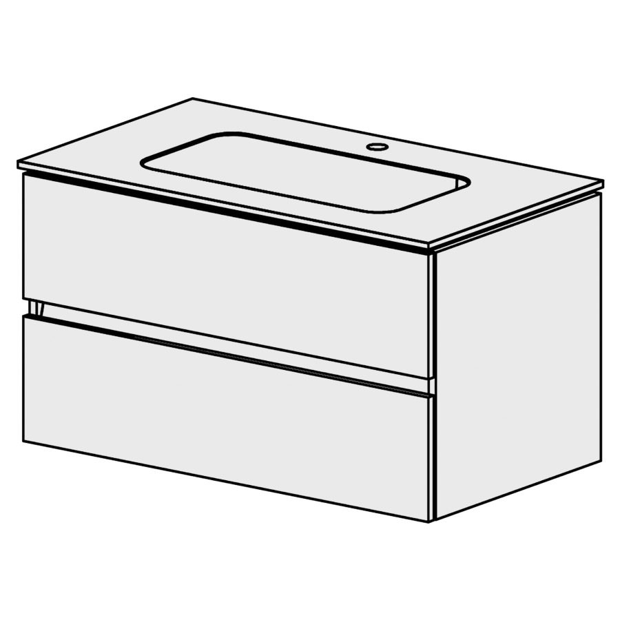 Meuble Stilo Mineral 91 cm
L:91, H:49, T:50.7 cm
table en marbre artificiel
blanc mat
avec 1 lavabo au milieu
2 tiroirs
tiroirs avec Blumotion
avec liste de décor
faces/côtés visibles sel. code
couleurs selon palette
inclus siphon à encombrement
réduit & joint caoutchouc 32mm