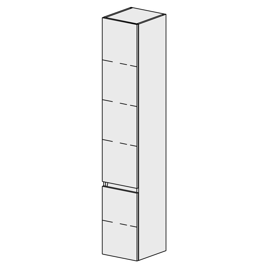 Armoire haute Sélection 30 cm
L: 30, H: 168, P: 33,2 cm
2 portes, charnières à gauche
4 rayons réglables
portes avec Blumotion
avec liste décor
faces/côtés visibles sel. code
couleurs selon palette