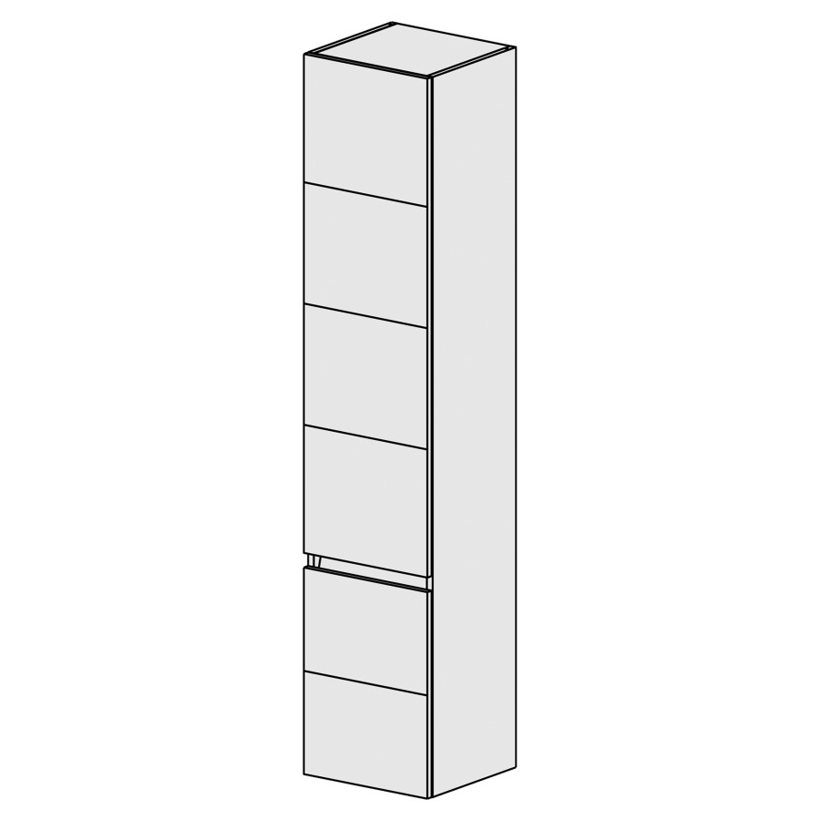 Armoire haute Sélection 30 cm
L: 30, H: 168, P: 33,2 cm
2 portes, charnières à droite
4 rayons réglables
portes avec Blumotion
avec liste décor
faces/côtés visibles sel. code
couleurs selon palette