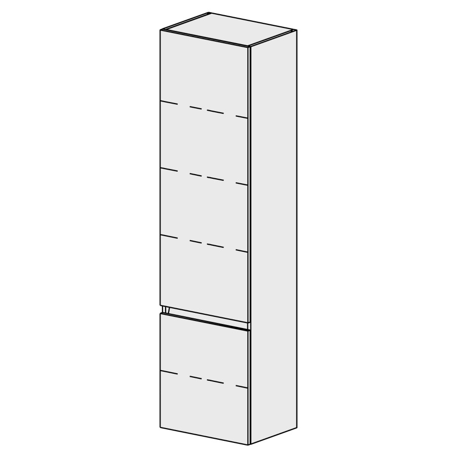 Armoire haute Sélection 45 cm
L: 45, H: 168, P: 33,2 cm
2 portes, charnières à gauche
4 rayons réglables
portes avec Blumotion
avec liste décor
faces/côtés visibles sel. code
couleurs selon palette