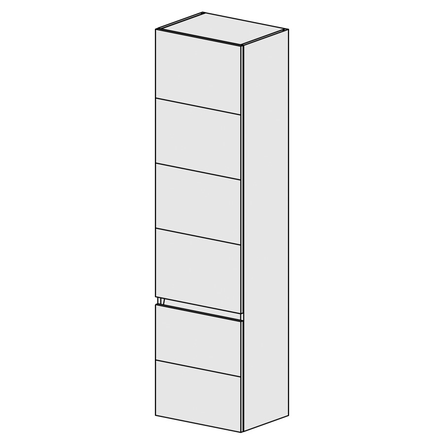 Armoire haute Sélection 45 cm
L: 45, H: 168, P: 33,2 cm
2 portes, charnières à droite
4 rayons réglables
portes avec Blumotion
avec liste décor
faces/côtés visibles sel. code
couleurs selon palette